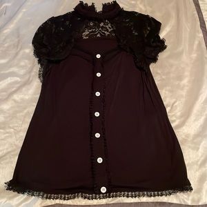 Black lace sleeved top
